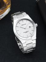 Reloj De Cuarzo Para Hombre Simple Y Gris Con Cuadrícula Resistente Al Agua Y Luminoso Estilo Clásico De Negocios - details 7