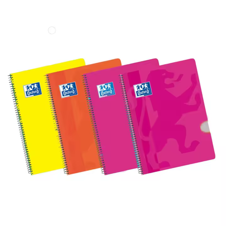 Cuaderno Rayado, Oxford, Tapa de plástico, 80 hojas, pack de 4 - 1