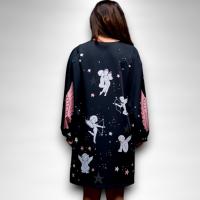 Vestido Ángeles Anabel Lee Mujer | Negro Evasé Constelaciones Strass | Frase Inspiradora - details 3