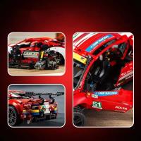 Bloques De Construcción De Carreras De Física Técnica 488 GTE AF Para Niños Modelo De Coche Deportivo Compatible Con 42125 Juguete De Montaje Para Niños - details 5