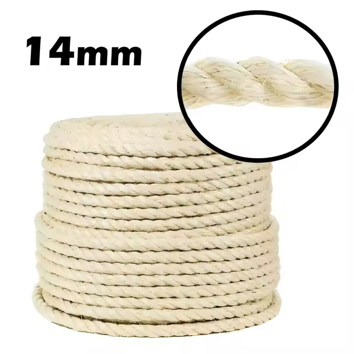 Cuerda sisal trenzada 14mm. Soga natural 4 cabos. Trincaje, amarre y decoración. Longitud a elegir | Suministros Castro - 1