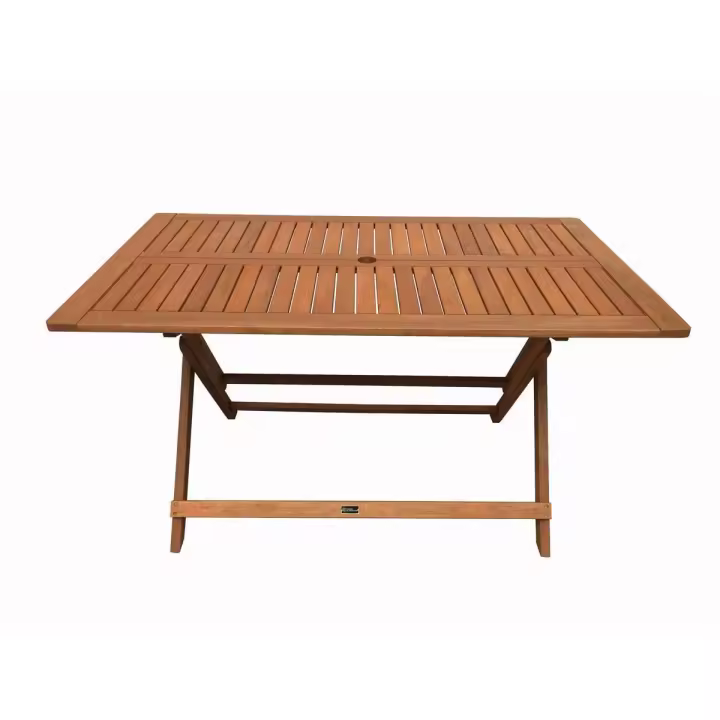 Mesa plegable en madera exótica "Hong Kong" - Maple -  135 x 80 cm - Marrón claro - 1