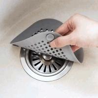 Banner - Filtro de Drenaje Plegable para Ducha, Baño y Cocina - Atrapa Pelos de Silicona con Ventosa - Gris