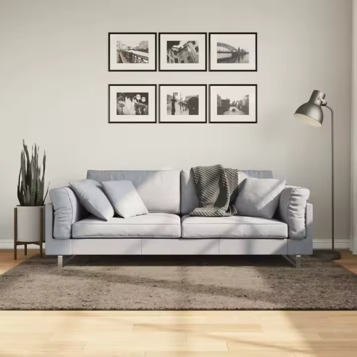 vidaXL Alfombra pelo largo aspecto brillante ISTAN gris 140x200 cm - 1