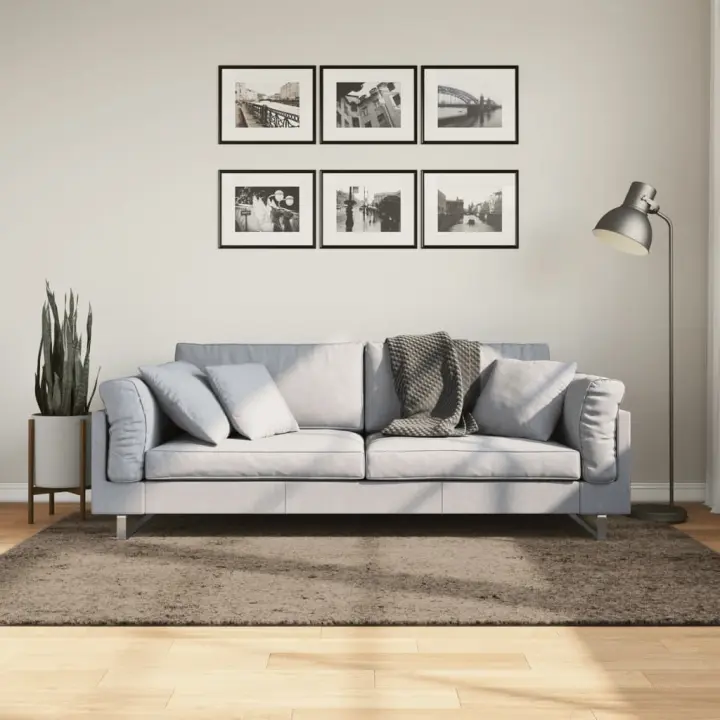 vidaXL Alfombra pelo largo aspecto brillante ISTAN gris 140x200 cm - 1