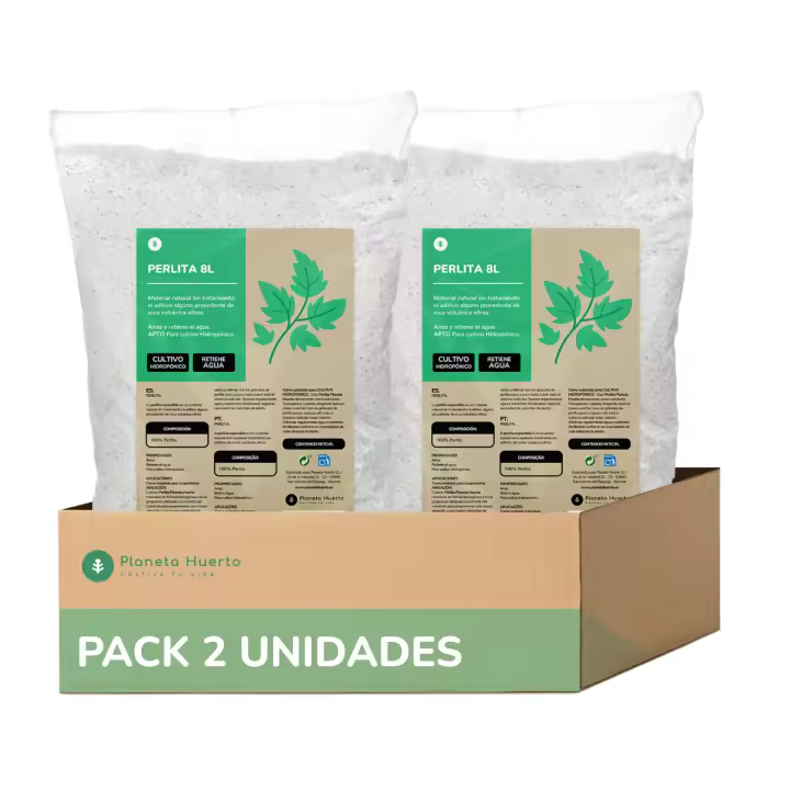 PLANETA HUERTO | Pack 2x Perlita Expandida Natural Planeta Huerto 16 Litros, Acondicionador de Sustrato para Aireación y Retención de Agua - Perlita Ideal para Cultivo Hidropónico, Esquejes, Semilleros y Jardinería Ecológica - 1