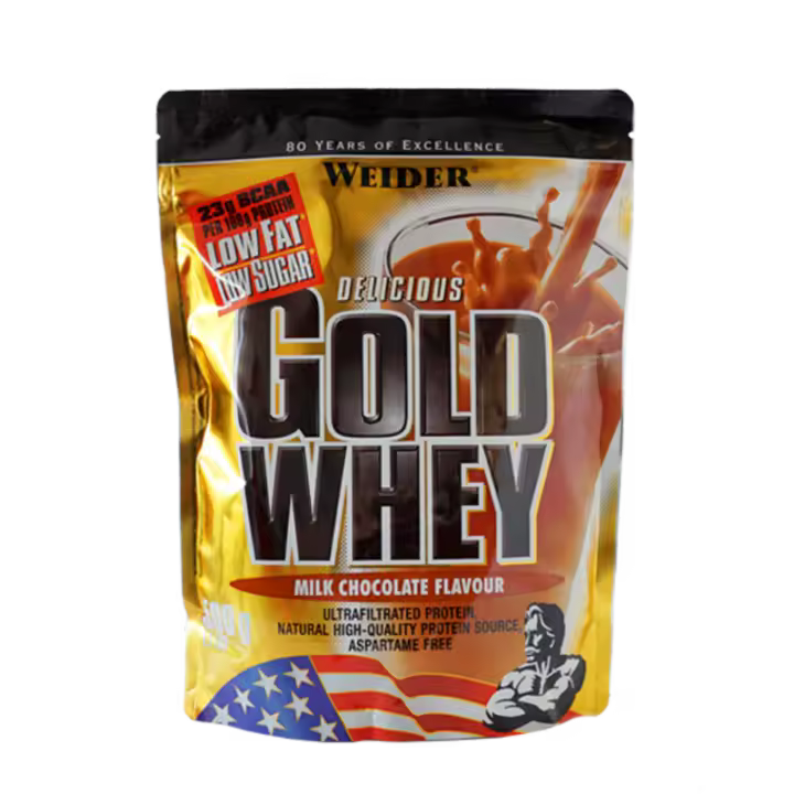 Weider Gold Whey Chocolate 500g - Proteína de Suero de Leche - Volumen Muscular - 1