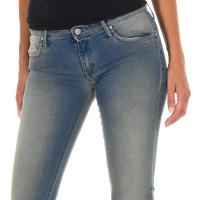 MET-Pantalon Tejano Largo efecto gastado y roto 10DB50262 para Mujer