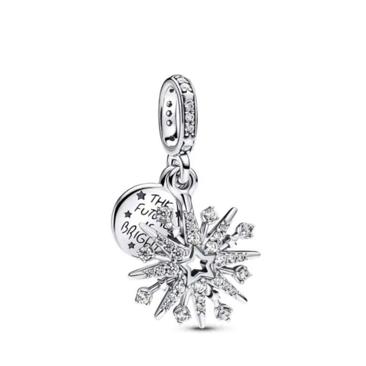 PANDORA  Colgante Dream con brillo, estrella hueca grabada, cuentas DIY 793512C01 - 1