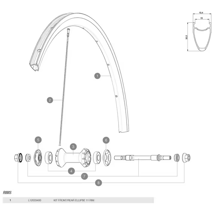 Ruedas y cubiertas Llantas y radios Mavic Llanta Elipse 11 Negro Aros - 1