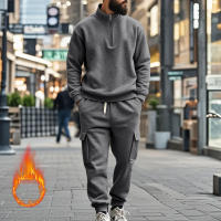 Conjunto Deportivo Casual Para Hombres Verano Otoño Invierno Con Cierre De Cremallera Y Veludo Tejido De Poliéster Talla S a XXXL - details 169