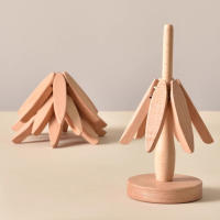 Juego De 4/1 Trivets De Madera Para Platos Calientes Almohadilla De Aislamiento En Forma De Árbol Para Tetera Y Ollas Calientes Moderno Sin Químicos Peligrosos - details 5