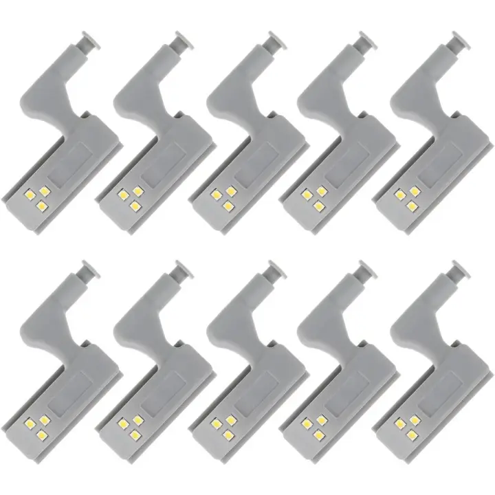 10 piezas de luz LED con sensor de bisagra universal para armarios, armarios, guardarropas, luces nocturnas - 1