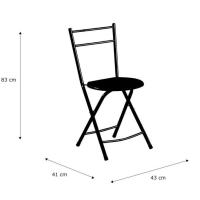 MIRAMAX-Silla Metal Plegable con Respaldo,Silla de Metal con Base de Madera, Ideal para Cocina, Jardín, Salón - details 2
