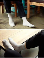Calcetines De Algodón Puro Para Hombre Y Mujer 5 Pares Color Sólido Alta Calidad Transpirables Antibacterianos Negros Calcetines De Negocios - details 12