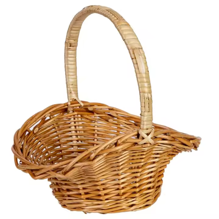 Cesta de mimbre marrón 24x18x8/11/22h cm - 1
