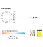 STARLED Plafón LED De Superficie 20W - 4000K - Lumileds Chip - details 0
