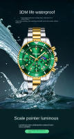 Reloj De Hombre De Lujo Con Tres Ojos Verdaderos Serie Fantasma De Agua Verde Reloj Deportivo Impermeable Con Luz Nocturna Y Cuarzo - details 5