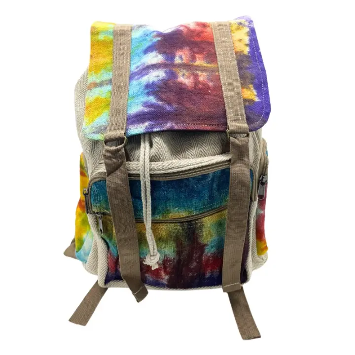 Mochila Cuadrada Grande de Cáñamo Tiedye - 1