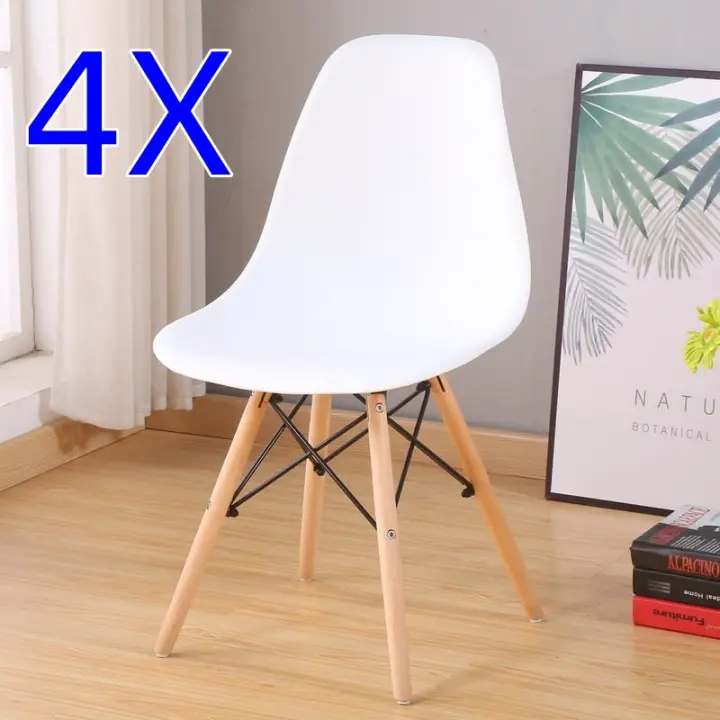 Juego de 4 sillas EMA INS con patas de madera, mueble estilo nórdico medieval, , para escritorio, comedor, dormitorio, balcón o restaurante BAR hosteleria, OFICINA Mesa de comedor nórdica cocina,NEGRO - 1