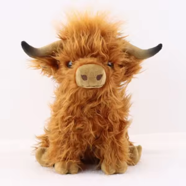 25 cm Highland vaca suave felpa escocés regalo blanco - 1