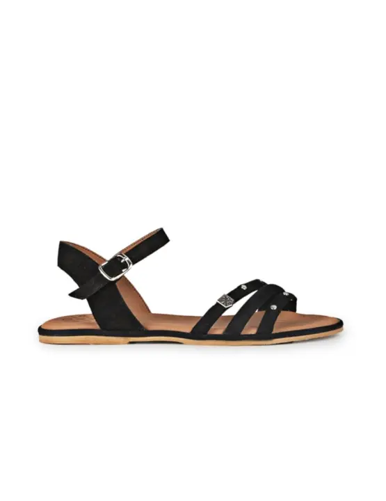 Sandalias Popa Ancon Tachas Mujer Negro - 1