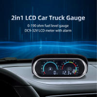 Medidor Digital LCD Universal Para Coche 2 En 1 Con Nivel De Combustible Temperatura Y Voltaje 12v RPM Tachometer 9~36v - details 0