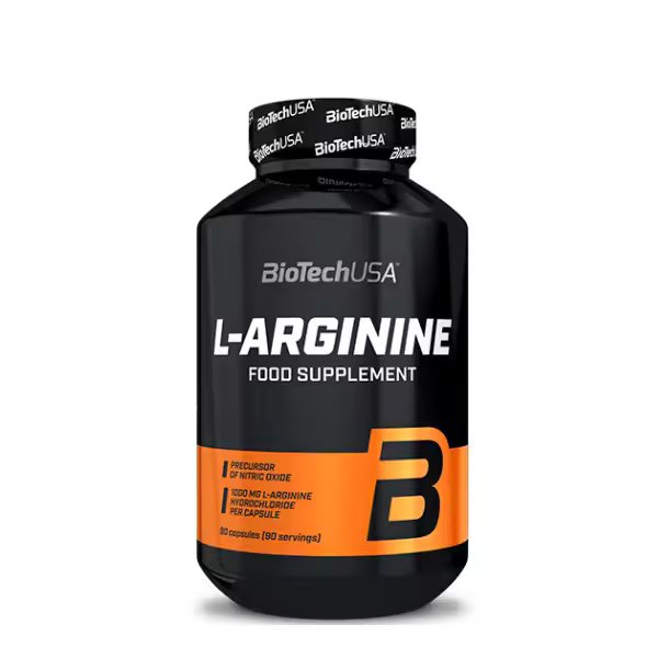 Biotech USA - L-Arginine - 90 caps. - Apoyo al óxido nítrico para la vasodilatación - 90 cápsulas de L-Arginina para la salud cardiovascular - Ideal para mejorar el flujo sanguíneo durante el ejercicio. - 1
