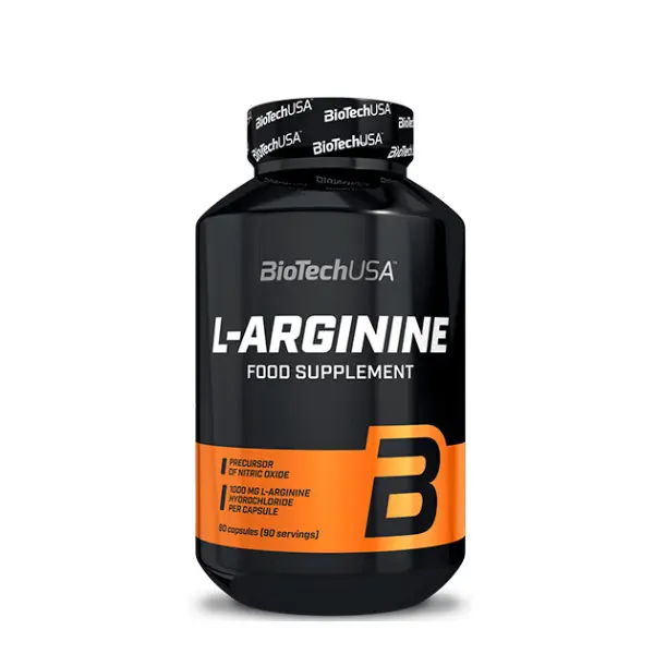 Biotech USA - L-Arginine - 90 caps. - Apoyo al óxido nítrico para la vasodilatación - 90 cápsulas de L-Arginina para la salud cardiovascular - Ideal para mejorar el flujo sanguíneo durante el ejercicio. - 1
