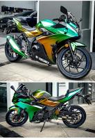 Pegatinas De Coche Vinilo Impermeable Doradas Arco Iris Láser Para Motocicletas Y Cuerpo Del Coche Accesorios De Modificación De Coche PVC Sin Químicos Peligrosos - details 3
