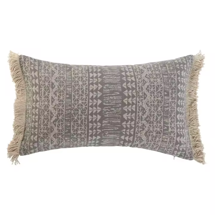 Cojín Home ESPRIT Gris Natural Boho 50 x 8 x 30 cm - 1