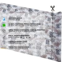 Mantel de tela antimanchas, Rectangular, Fácil de limpiar, Lavable, Impermeable, Ideal para interior y exterior, Estilo retro, Árbol, Tropical - details 2