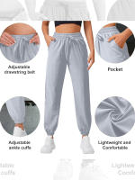 Pantalones De Running Y Fitness Para Mujeres Con Bolsillos Laterales Pantalones Deportivos Casuales De Yoga Atado a La Rodilla - details 6