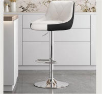 Silla giratoria de Bar alta ajustable, TABURETE asiento nórdico moderno, elevador de escritorio frontal con taburete alto, respaldo de moda, silla de Bar con patas de Metal de estilo nordic,sillas de comedor PU - details 3