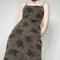 Vestido Gótico Negro Sexy Para Mujer Verano Impresión Floral Streetwear Sin Mangas Patchwork Elegante Fiesta Club Lolita Vestidos - details 3