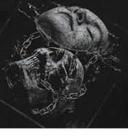 Camiseta De Algodón Vintage Con Estampado De Máscara De Cráneo Para Hombre Y Mujer Estilo Hipster Casual Black Hip Hop - details 3