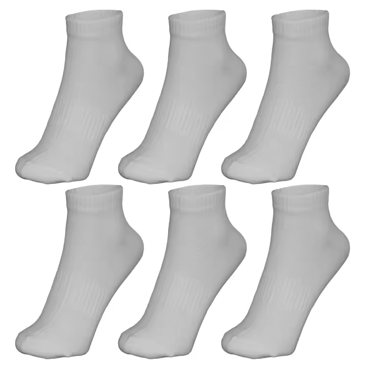 Geshop 6/12 Pares de Calcetines Tobilleros de Algodón Transpirables para Mujer  Calcetines para Deporte  Tobillero Día Día  Color Blanco. - 1
