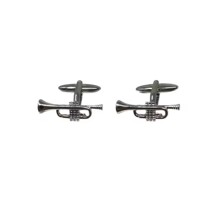 Inmaculada Romero Gemelos Metálicos Trompeta 25 Mm Plateados Lisos Detalles - Unisex - 1