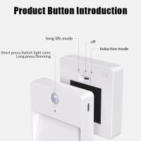 Luz Nocturna Ajustable LED Recargable Por USB Con Sensor De Movimiento Inteligente Para Dormitorio Cocina Armario Escaleras Decoración De Hogar - details 5