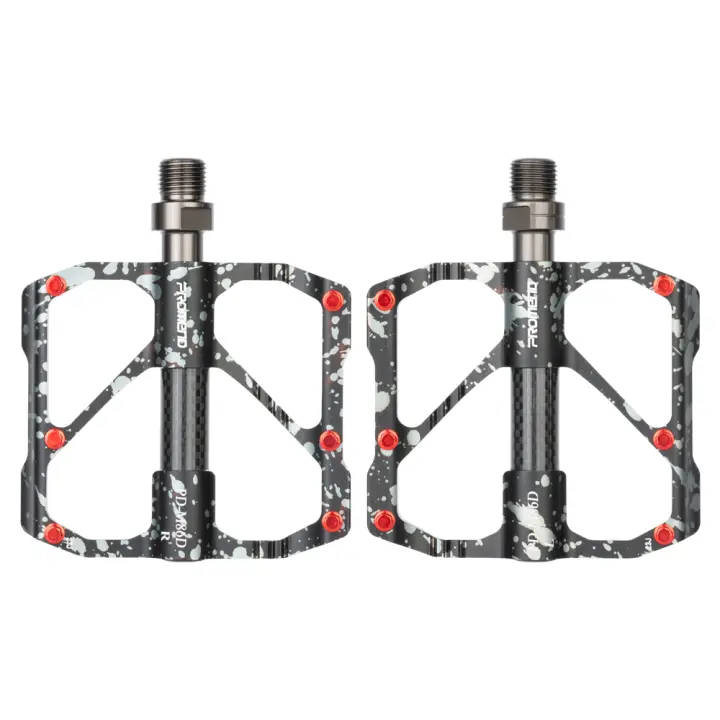 Pedales De Bicicleta PROMEND MTB Ultra-ligeros Con 3 Rodamientos Fibra De Carbono Colorido Eje Tubo Accesorios De Bicicleta Para Carretera Y Montaña - 1