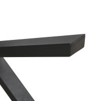 Minimalista moderna Mesa de comedor rectangular: piernas cruzadas de Hierro, aspecto de Hormigón Negro | Dimensiones 140x80x76cm - details 6