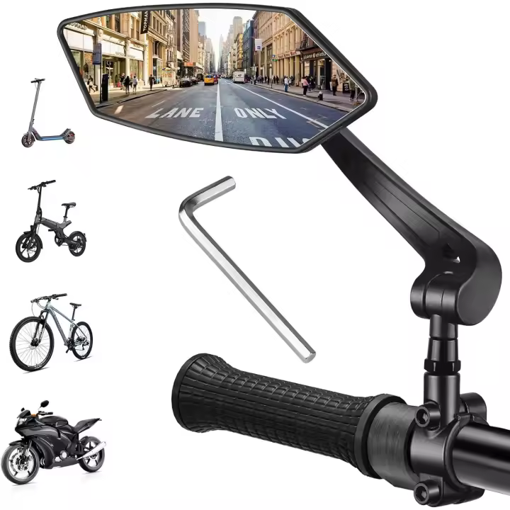 Rétroviseur vélo, Rétroviseur trottinette électrique, Rétroviseur vélo électrique universelle haute qualité réglable 360°  Gauche - 1