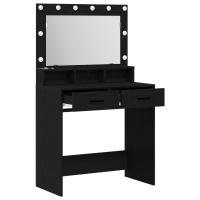 Mesa de tocador vidaXL con luces LED negra en roble, 79x41x135 cm - details 2