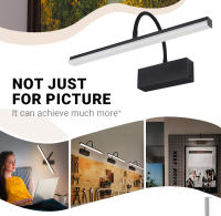 Lámpara De Pared Recargable LED Flexible Y Ajustable 40cm Sconce Interno Luz De Pared Inalámbrica Para Decoración De Hogar Moderna Color Negro - details 1