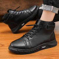 Botas De Piel Para Hombre De Moda Al Aire Libre Botines De Trabajo Ligeros Y Calientes Diseñador Hecho a Mano Clásico Con Cordones Talla Verdadera - details 16