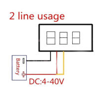 5PCS Mini Voltímetro Digital 2.5V-40V Con 2 O 3 Cables Medidor De Tensión Rojo/Azul/Negro/Azul Oscuro Verde Tester De Voltaje - details 0