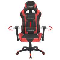 vidaXL Silla de escritorio reclinable Racing de cuero artificial roja - details 1