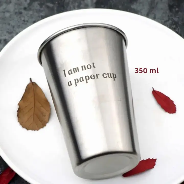 Taza De Acero Inoxidable 350ml Plata Doble Capa Para Café Té Vino Leche Cerveza Tumbler Portátil Para Viaje Vaso De Agua De Cocina - 1