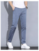 Pantalones Casuales Para Hombre Verano 2024 Elásticos Ajustados De Cintura Media Color Sólido Talla 28-38 Ropa De Marca Coffee - details 10