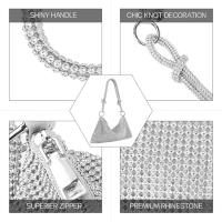 Bolso de Noche, bolsos de paja hechos a mano, Bolso de noche Dorado y Peletado brilliant with Cadena, Correa de hombro - details 4